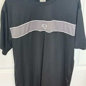 Nike Men's Black Tee with Gray Stripe